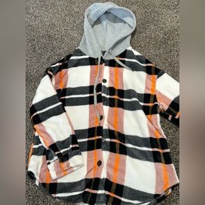 Soft, plaid hoodie jacket